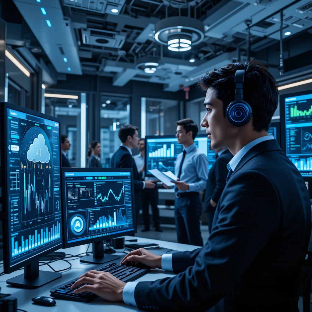 Team working on AI solutions